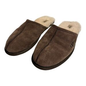 UGG Men's Scuff Slippers - Size 12 | Espresso Suede Colour | Sheepskin Lining
